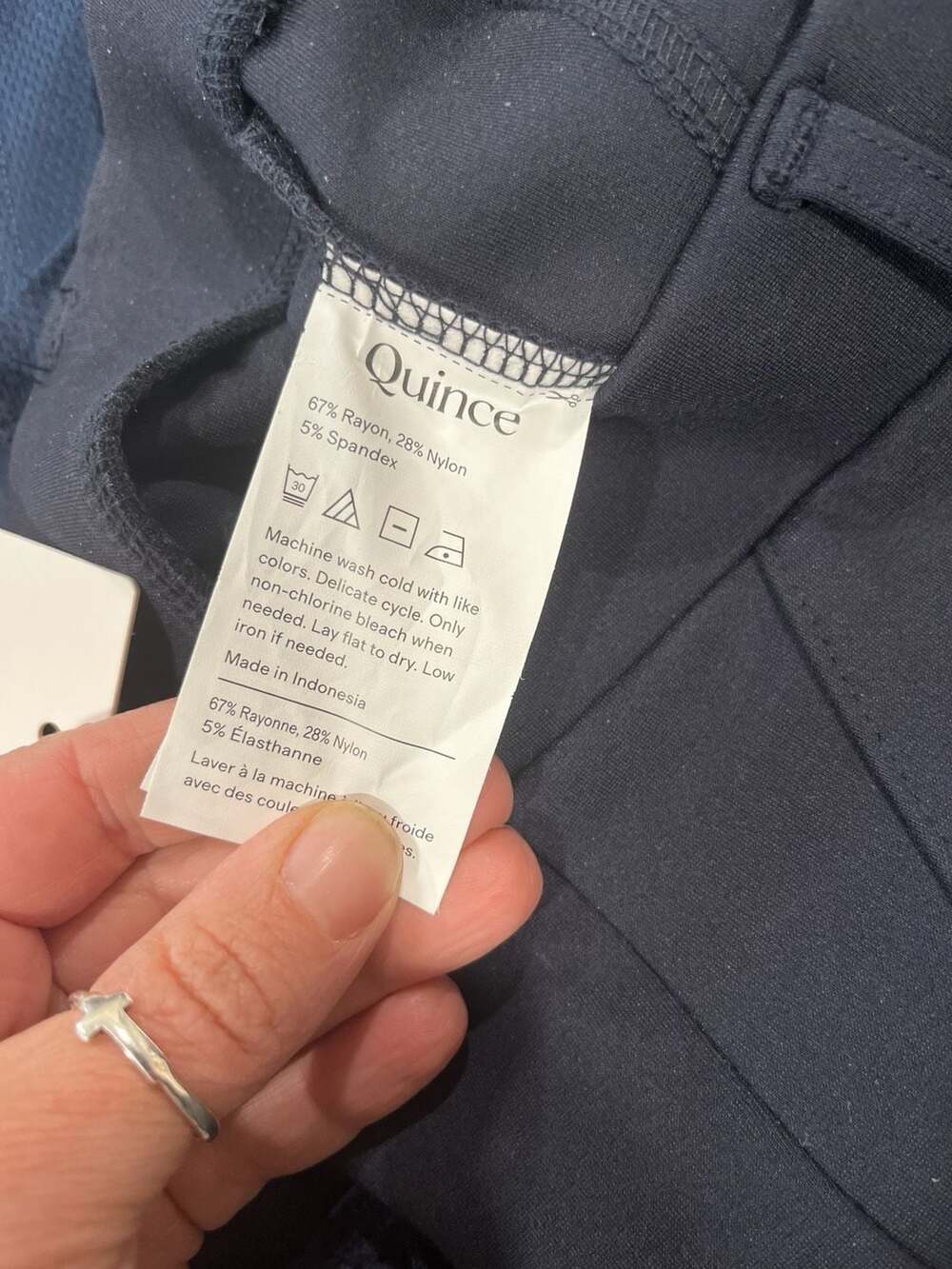 Quince Ultra-Stretch Ponte Straight Leg Pants Navy Size M - Picture 7 of 11